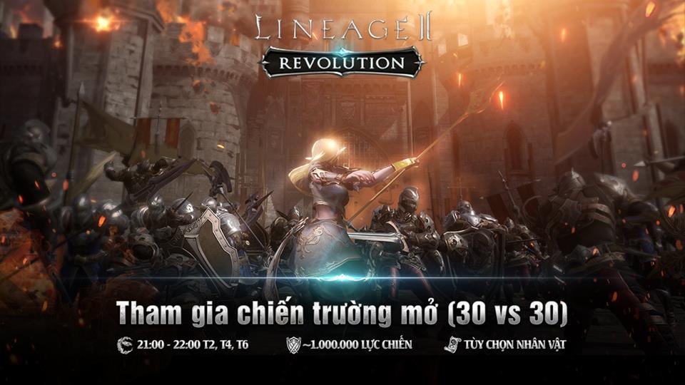 Lineage 2 Revolution ra mắt chế độ chiến trường 30vs30, kèm theo đó là một loạt những phần quà hấp dẫn đón chờ người chơi