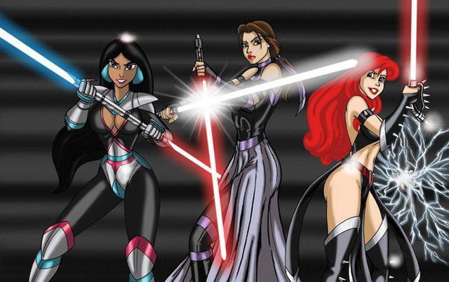 Cười hết lớn với hình ảnh các nhân vật Disney cầm kiếm ánh sáng chặt chém đã tay trong thế giới Star Wars
