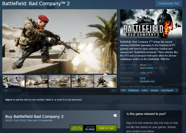 Tựa game bom tấn Battlefield Bad Company 2 khuyến mãi với giá cực rẻ, game thủ nên mua ngay kẻo tiếc hùi hụi