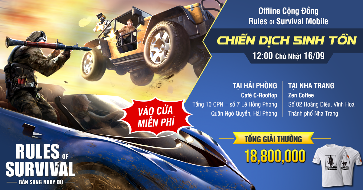 Chiến binh ROS Mobile hãy sẵn sàng rinh quà khi tham gia “Chiến Dịch Sinh Tồn” tại Nha Trang, Hải Phòng ngày 16/09