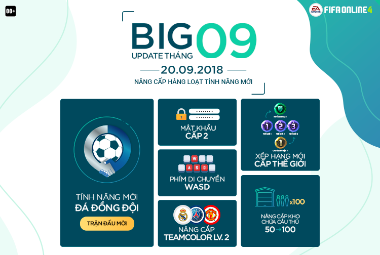 BIG UPDATE THÁNG 9: ĐÁ CÙNG ĐỒNG ĐỘI – NIỀM VUI NHÂN ĐÔI