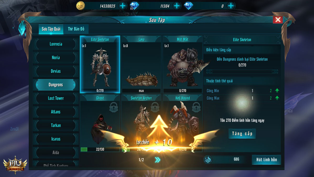 Hệ thống quái ở MU Strongest là cực kỳ đa dạng