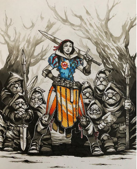 Sẽ như thế nào khi mà những nàng công chua Disney khoác cho mình bộ giáp mạnh mẽ, chiến đấu chống giặc ngoại xâm