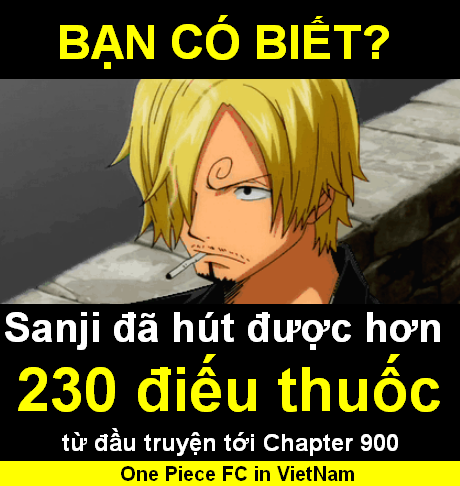 One Piece: Bạn có biết tính tới tập 921 vừa qua thì Sanji đã hút hơn 200 điếu thuốc