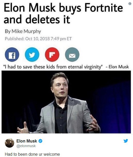 CEO của Tesla muốn mua lại Epic Games và xóa số Fortnite nhưng lại được đáp trả cực gắt