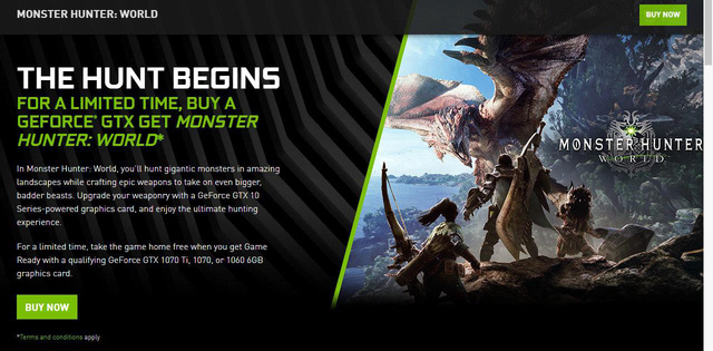 Nvidia chơi lớn, tặng hẳn Monster Hunter: World cho game thủ mua Card đồ họa