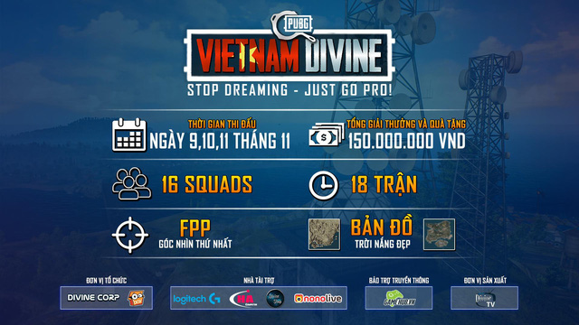 PUBG Vietnam Devine - Giải đấu với sự góp mặt của các đại gia cùng tổng giải thưởng trị giá 150 triệu đồng