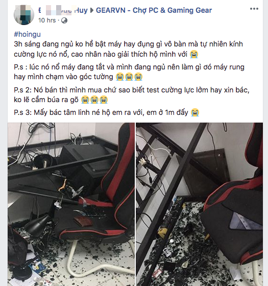 Bàn gaming tự dưng 'nổ' kính khiến toàn bộ dàn PC ngã sấp mặt