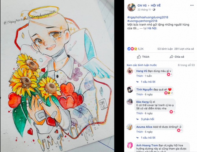 Rắc rối xoay quanh sự kiện share hoa hướng dương trên Facebook góp quỹ cho bệnh nhi