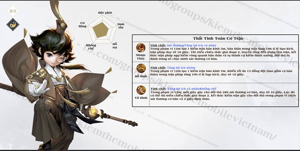 Kiếm Thế Mobile: Chi tiết bộ kĩ năng của Võ Đang - Sát thương và khống chế cực khủng