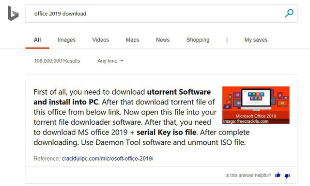 Microsoft bất ngờ hướng dẫn người dùng cách crack bộ phần mềm Office 2019