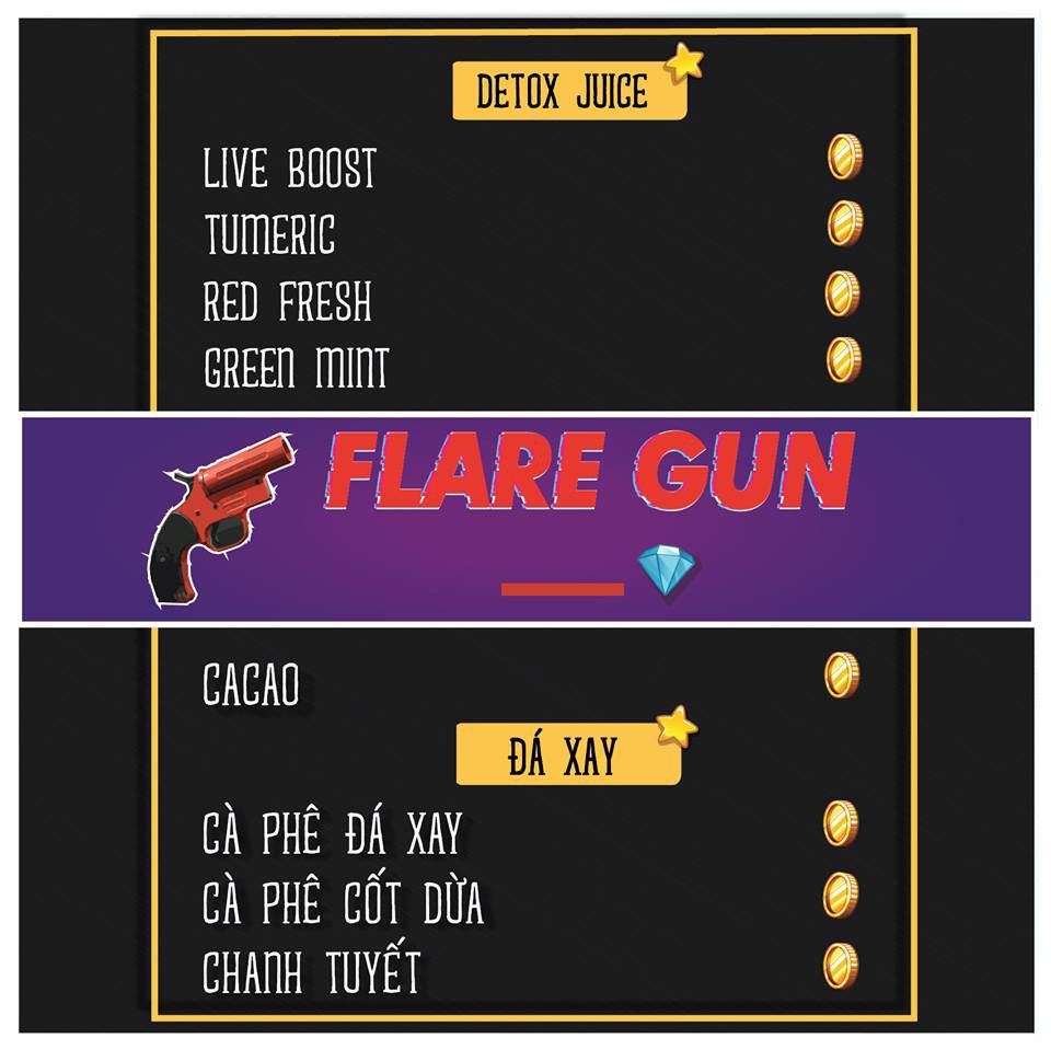 Lộ bàng menu đậm chất PUBG của Cà Phê Games - đứa con tinh thần của Hoàng ViruSs