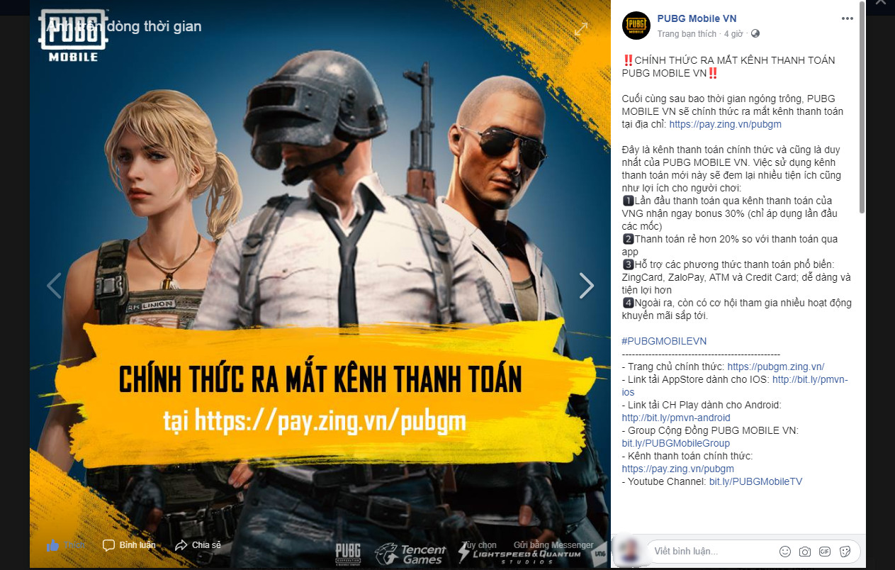 Hướng dẫn nạp UC PUBG Mobile VN qua cổng thanh toán trực tuyến chính chủ VNG