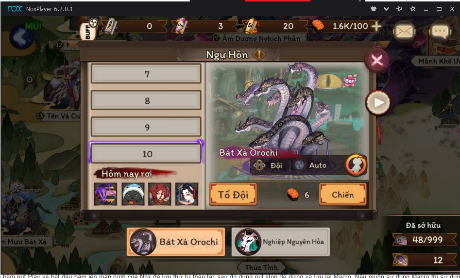 Hướng dẫn dùng Nox để AutoClick treo đi rắn, thức tỉnh trong Âm Dương Sư