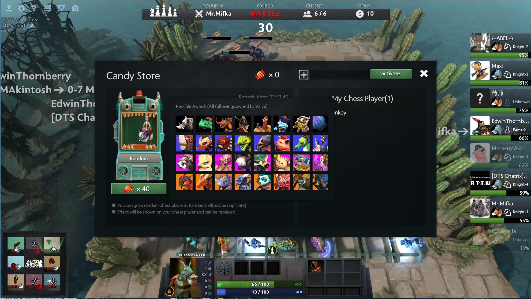 Dota 2 Auto Chess Hướng dẫn cách kiếm thêm Candy và cách sử dụng