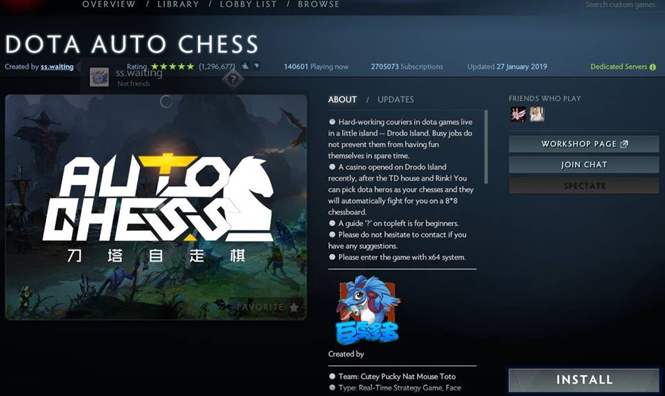 Hướng dẫn game thủ cài đặt DOTA Auto Chess ngay trên Steam