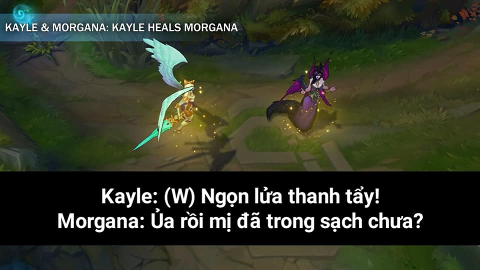 LMHT: Tương tác mới vô cùng toxic giữa Kayle và Morgana (Dịch giọng nói)