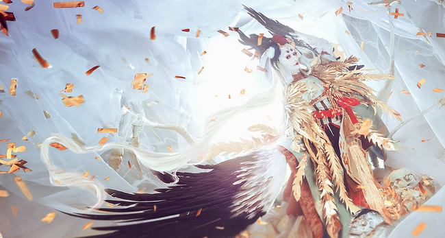 Âm Dương Sư: Chiêm ngưỡng Cosplay Mẹ Cò trong bộ Kim Loan Hạc Vũ thần thái đáng sợ