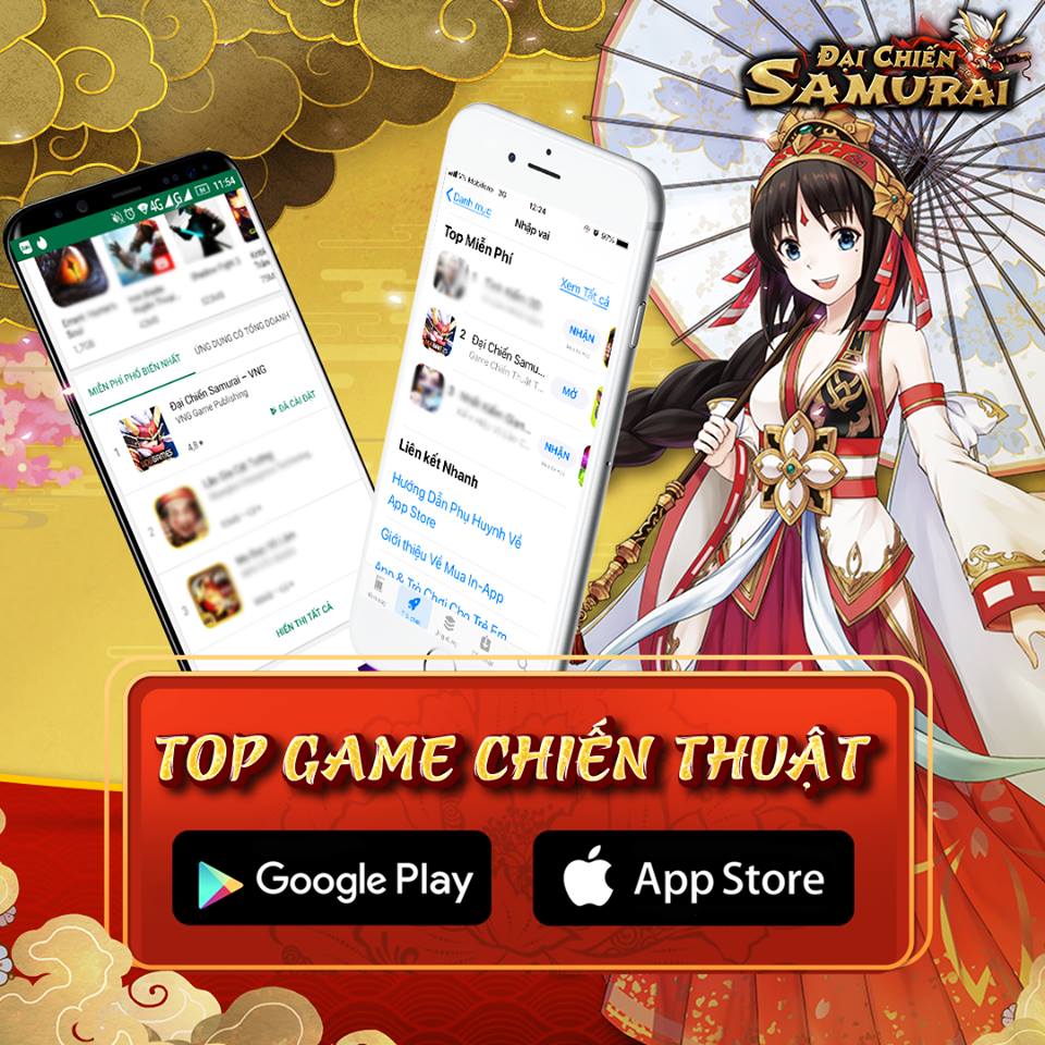Đại chiến Samurai lọt top 1 game chiến thuật CH Play và App Store chỉ trong 3 ngày ra mắt