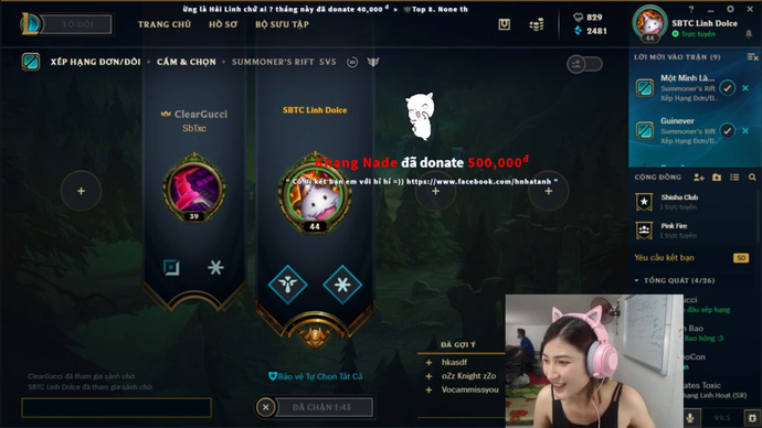 Game thủ donate cho Linh Dolce 500.000 VND xin kết bạn Facebook và cái kết khá đắng