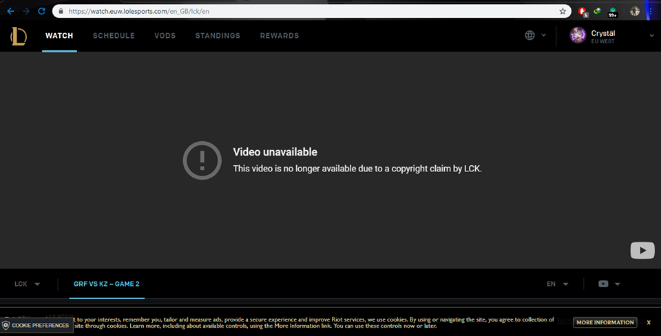 Bi hài chuyện LCK đánh sập Stream Youtube chính chủ của Riot vì vi phạm bản quyền