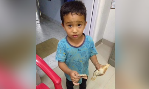 Bé trai Ấn Độ đưa gà đi cấp cứu được tặng giấy khen