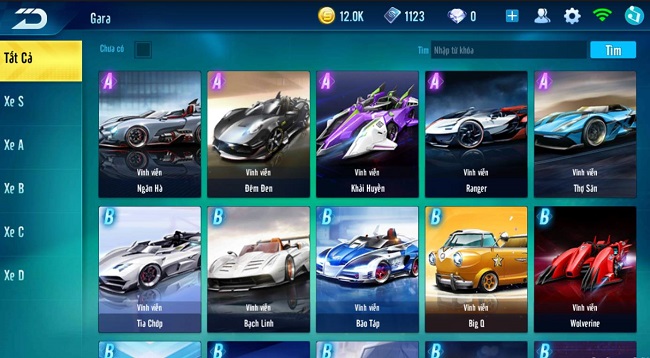 Những mẫu xe đua được yêu thích nhất trong ZingSpeed Mobile