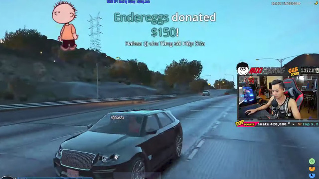 Độ Mixi sốc tới óc khi được đại gia donate tận 50 triệu đồng