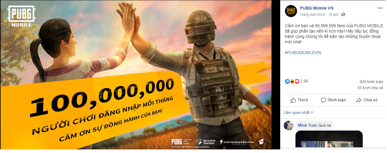PUBG Mobile: Cán mốc 100 triệu người chơi, tương tác mỗi tháng 