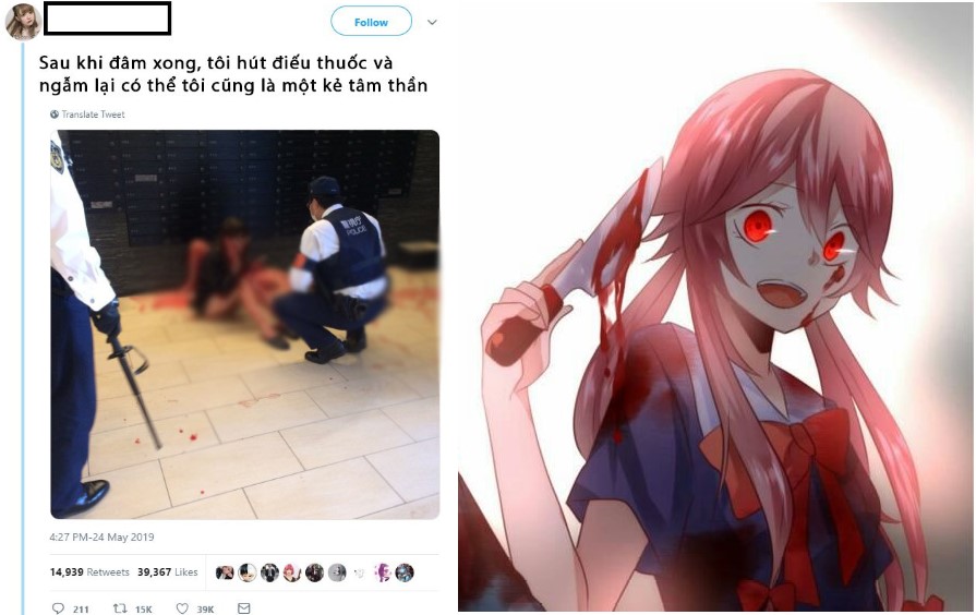 Yandere Nhật Bản Xuất hiện ngoài đời, cô gái xinh đẹp cố giết 1 chàng trai vì quá yêu người đó