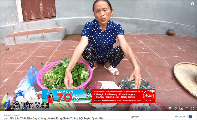 Bà Tân Vlogs đã chính thức được bật quảng cáo và kiếm tiền trên Youtube