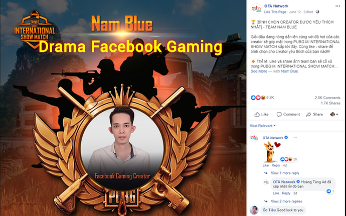 Toàn cảnh Drama về giải đấu PUBG Mobile của Facebook Gaming, OTA Network với VNG 
