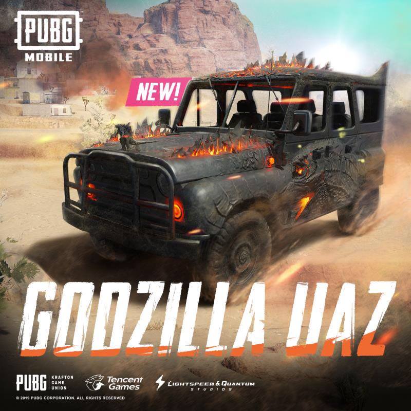 PUBG Mobile: Xe UAZ vừa được bổ sung skin chủ đề Godzilla