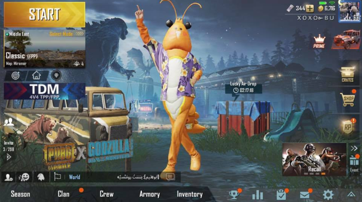 PUBG Mobile tặng FREE skin Tôm vàng đáng yêu