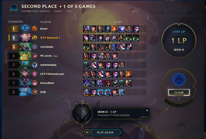 Tính năng Xếp hạng của Đấu Trường Chân Lý đã có mặt tại máy chủ PBE của LMHT