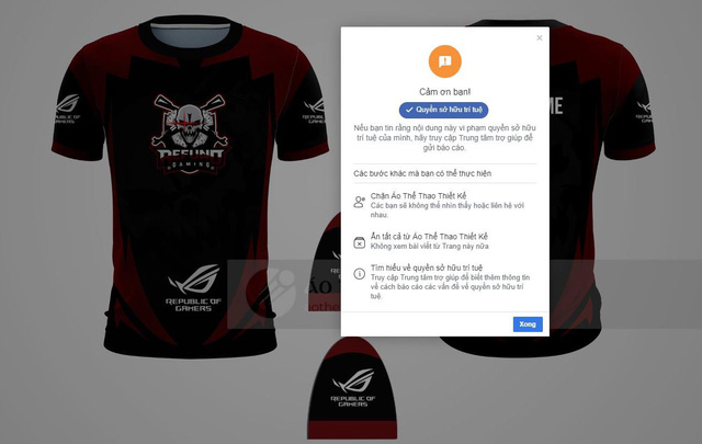 Shop quần áo ăn trộm thiết kế của Refund Gaming và bị report bay màu ngay lập tức