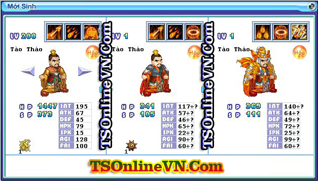 TS Online Mobile: Tổng hợp tất cả Pet Hỏa chuyển sinh 1 và 2 đầy đủ nhất