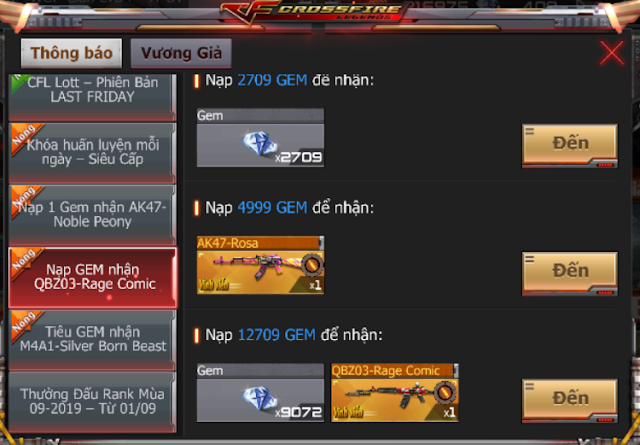 CrossFire:Legends: Kết thúc tháng 9 bằng sự kiện nạp 1 nhận 279 GEM