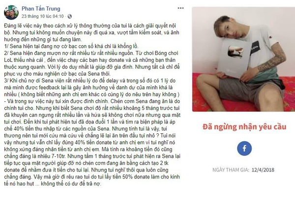 LMHT - Drama căng thẳng - Thầy Ba tố Hiệu Trưởng Tú Sena quỵt tiền hàng trăm triệu đồng