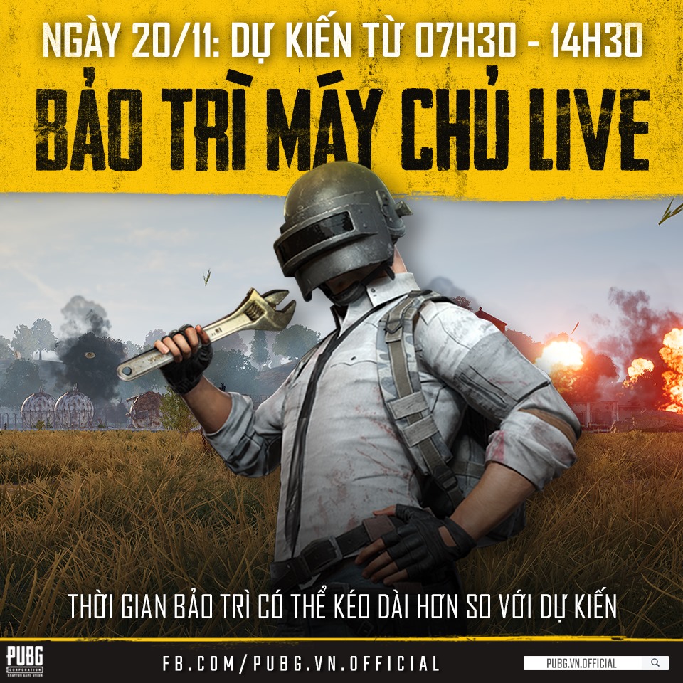PUBG PC: Chi tiết lịch bảo trì ngày 20.11.2019