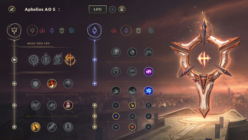 LMHT: Hướng dẫn Bảng ngọc đầy đủ cho Aphelios Xạ thủ đường giữa và đường dưới
