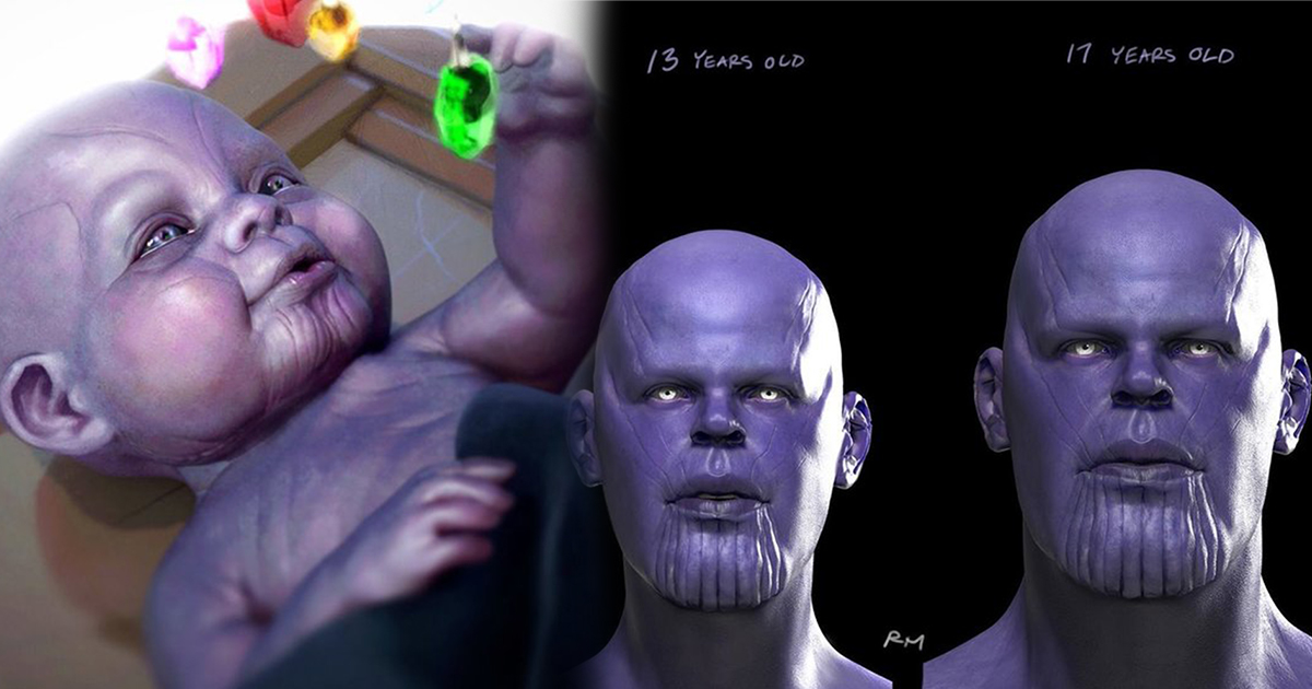 Thanos từ tạo hình sơ sinh đến khuôn diện thời niên thiếu