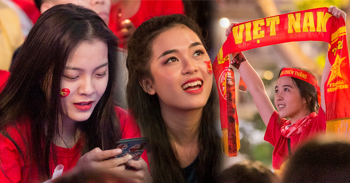 Chiêm ngưỡng nhan sắc dàn người đẹp ủng hộ đội tuyển Việt Nam trong trận gặp Campuchia