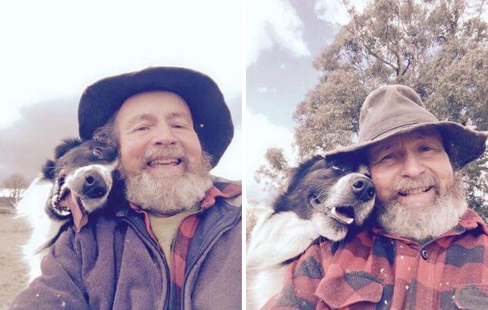 Ngày đẹp trời con gái hướng dẫn bố chụp ảnh tự sướng, bất ngờ bố và thú cưng nổi tiếng khắp MXH