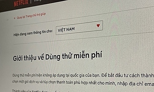Netflix dừng chính sách xem thử miễn phí ở Việt Nam