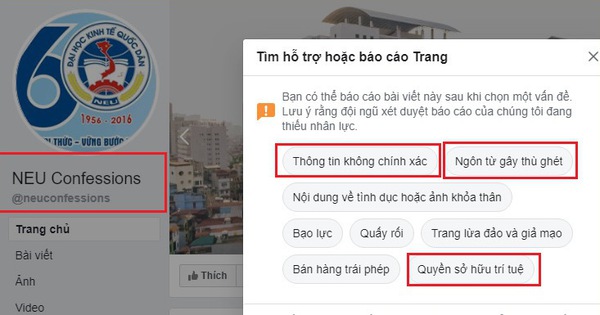 Drama Fanpage NEU Confessions đã khóa vì bị tố thường xuyên ăn cắp chất xám và xuyên tạc chống phá, 