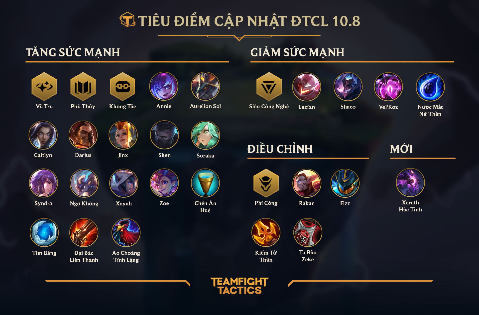 Chi tiết cập nhật 10.8 và thời gian bảo trì LMHT và Đấu Trường Chân Lý ngày 16 tháng 4