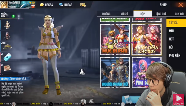 ViruSs lại chơi lớn, mở 130.000 kim cương trong Free Fire khiến fan cảm thấy "đau thận"