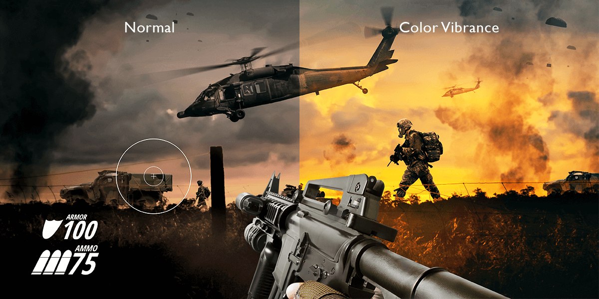 Công nghệ Color Vibrance hỗ trợ gì cho việc trải nghiệm game, đặc biệt là game FPS?