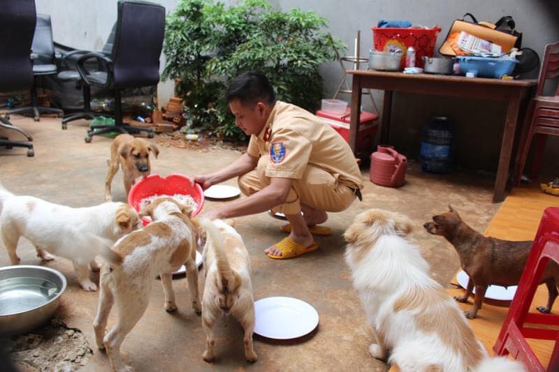 Anh công an “bao đồng” làm thêm đủ nghề kiếm tiền cứu chó hoang